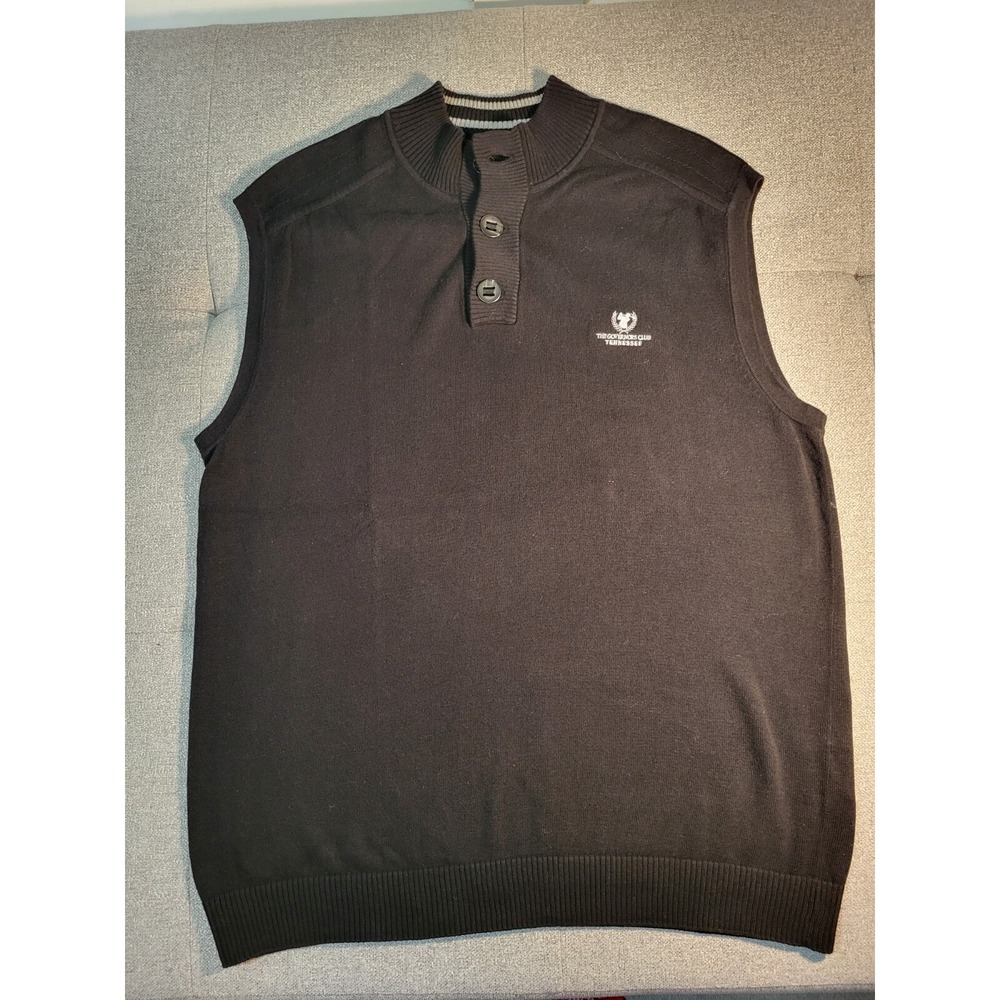 The Govenors Cup Tennessee Cutter & Buck Neck Sweater Vest  3 Button Black Large